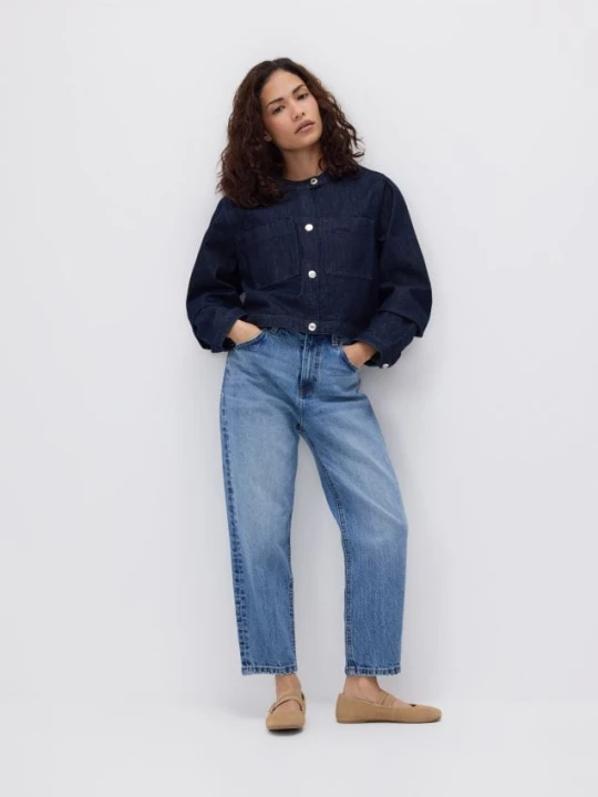 Obrázek produktu Reserved - Jeansy mom fit slim se zkrácenou nohavicí - modrá