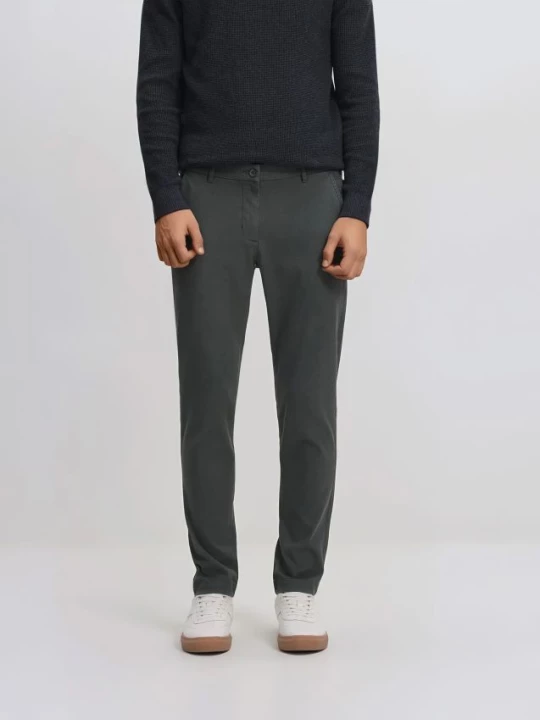 Obrázek produktu Reserved - Kalhoty chino slim fit - ocelově zelená