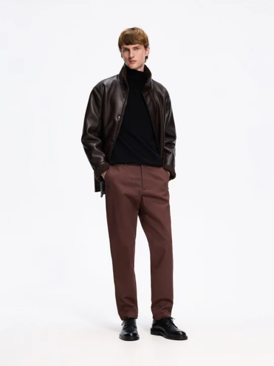 Obrázek produktu Reserved - Kalhoty chino slim fit - pudrově hnědá