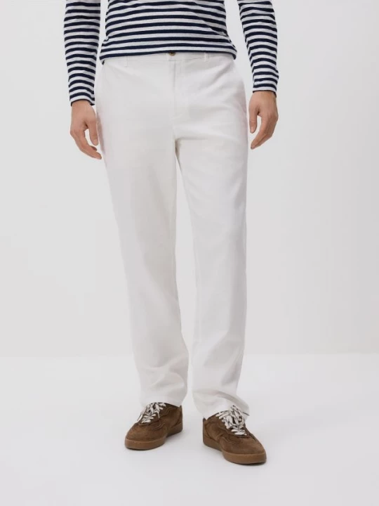 Obrázek produktu Reserved - Kalhoty chino slim se lnem - bílá