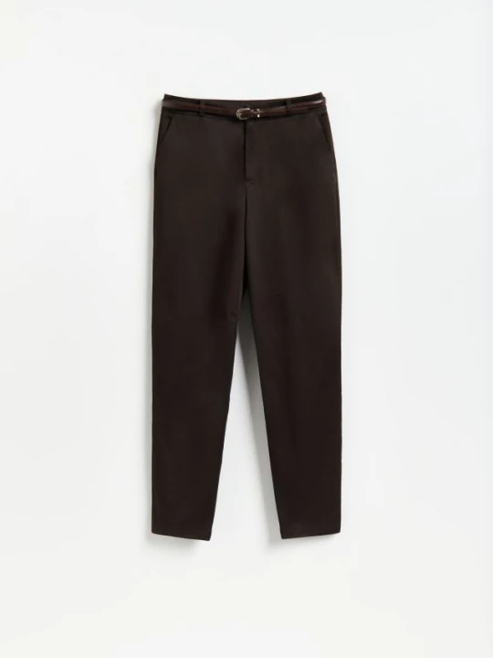 Obrázek produktu Reserved - Chino kalhoty long leg - tmavě hnědá