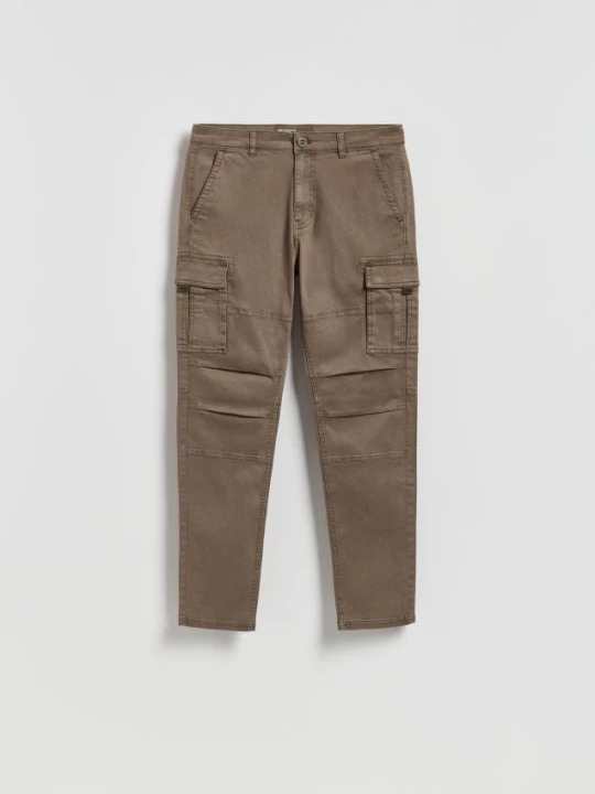 Obrázek produktu Reserved - Kalhoty slim fit cargo - pudrově hnědá