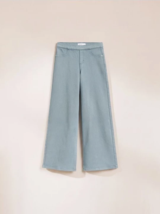 Obrázek produktu Reserved - Kalhoty wide leg - ocelově zelená