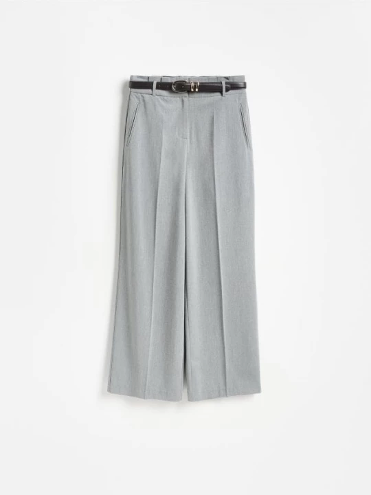 Obrázek produktu Reserved - Kalhoty wide leg - světle šedá