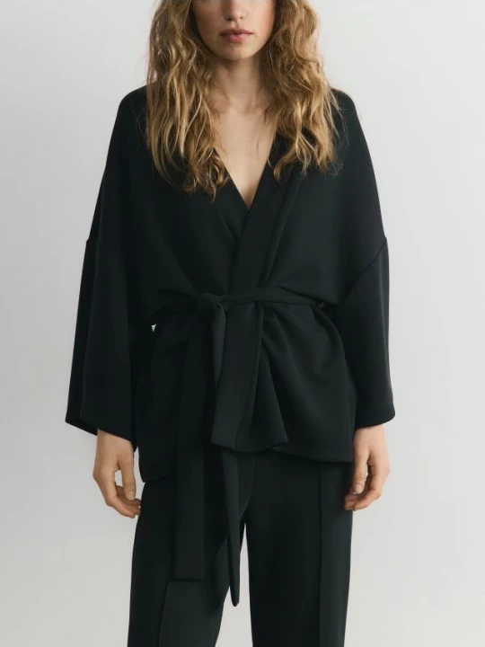 Obrázek produktu Reserved - Kimono mikina s modalem - černý