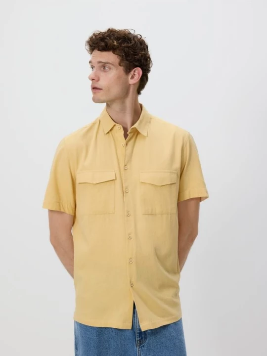 Obrázek produktu Reserved - Košile regular fit s vysokým podílem bavlny - světle žlutá