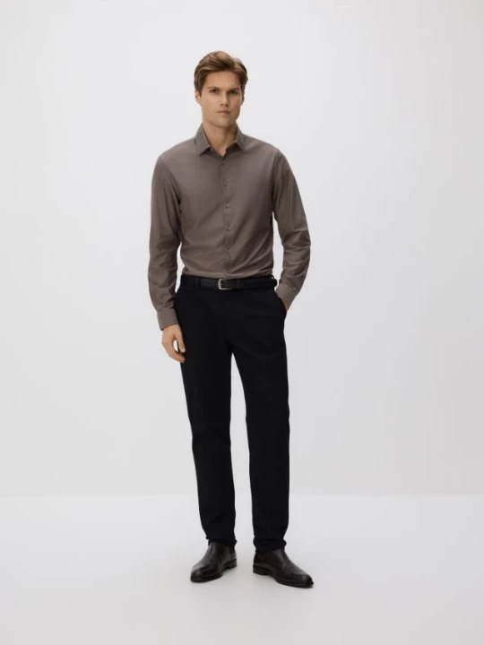 Obrázek produktu Reserved - Košile slim fit s vysokým podílem bavlny - béžová