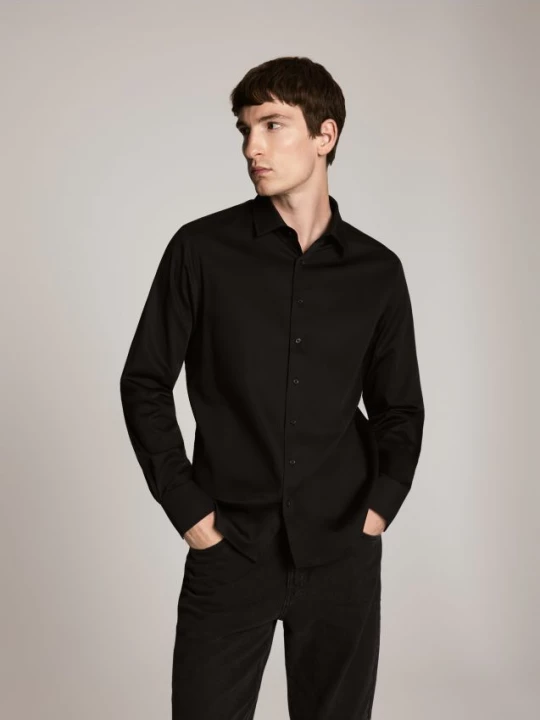 Obrázek produktu Reserved - Košile slim fit s vysokým podílem bavlny - černý