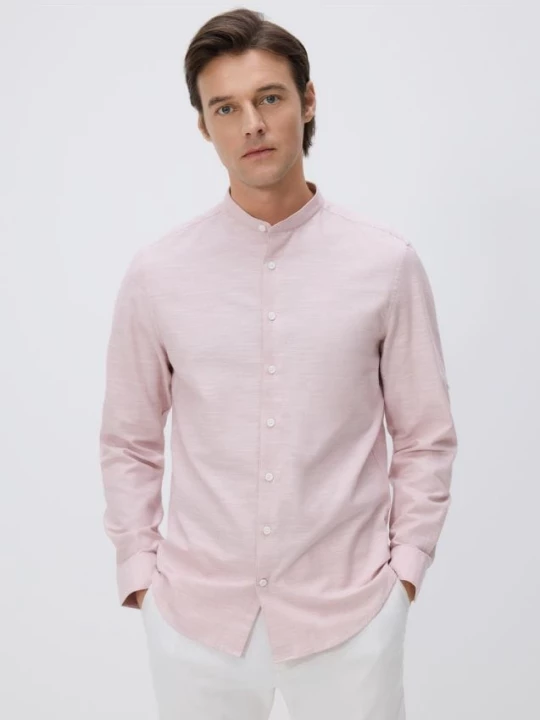 Obrázek produktu Reserved - Košile slim fit s vysokým podílem bavlny - pudrově růžová