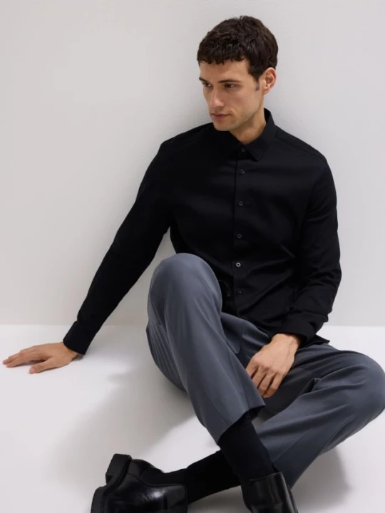 Obrázek produktu Reserved - Košile super slim fit s vysokým podílem bavlny - černý