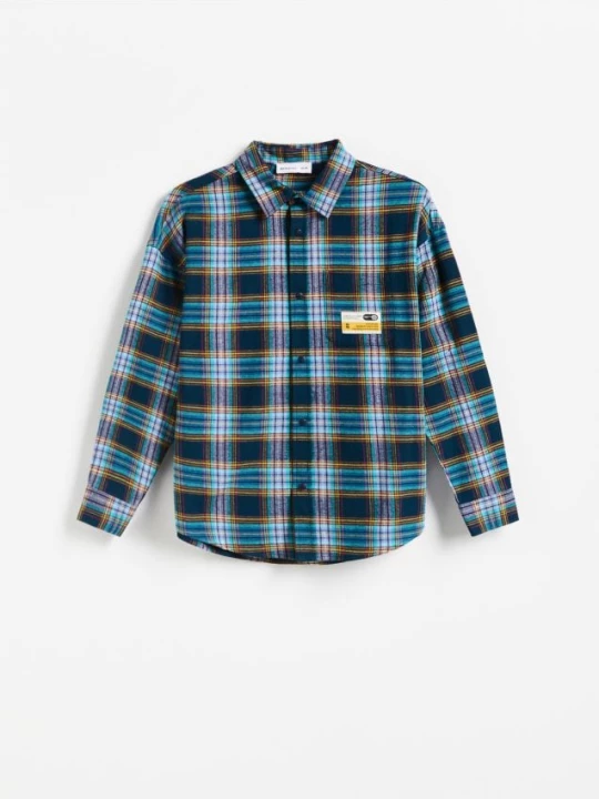 Obrázek produktu Reserved - Kostkovaná oversize košile - tmavomodrá