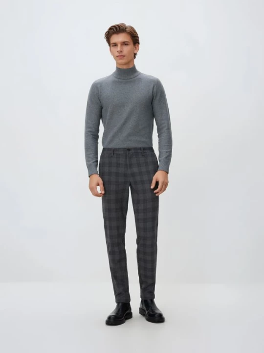 Obrázek produktu Reserved - Kostkované kalhoty slim fit - tmavě šedá