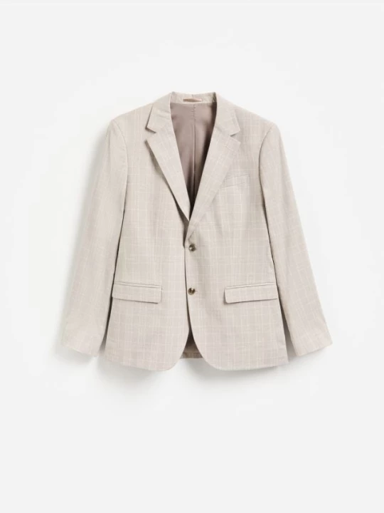 Obrázek produktu Reserved - Kostkovaný blejzr slim fit - kávová