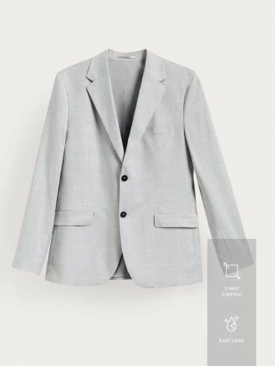 Obrázek produktu Reserved - Kostkovaný blejzr slim fit - světle šedá
