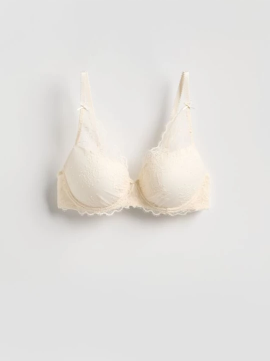 Obrázek produktu Reserved - Krajková push up podprsenka - krémová