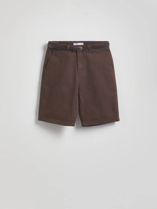 Obrázek produktu Reserved - Kraťasy chino s páskem - hnědá