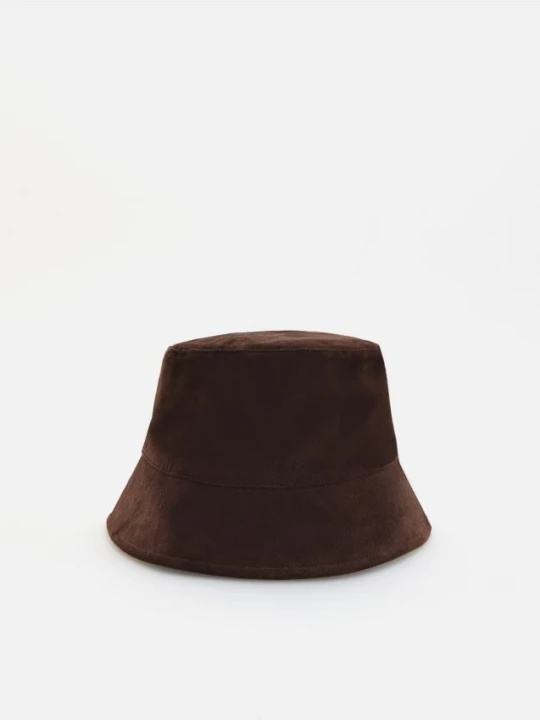 Obrázek produktu Reserved - Bucket klobouk z imitace semiše - tmavě hnědá