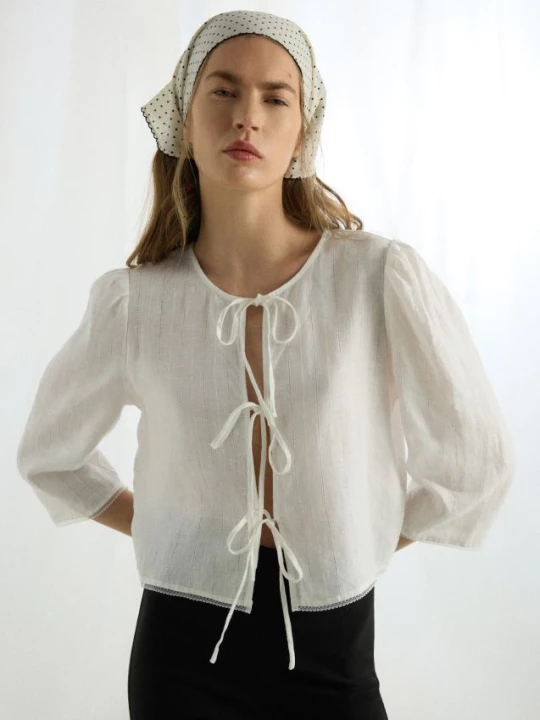 Obrázek produktu Reserved - Lněná halenka - bílá