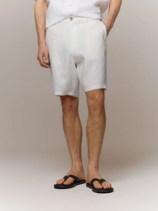 Obrázek produktu Reserved - Lněné šortky regular fit - bílá