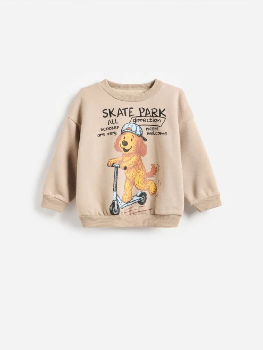 Obrázek produktu Reserved - Mikina oversized s potiskem - hnědá