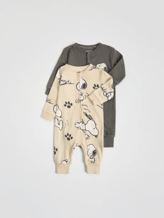 Obrázek produktu Reserved - Overálek Snoopy 2 pack - tmavě šedá