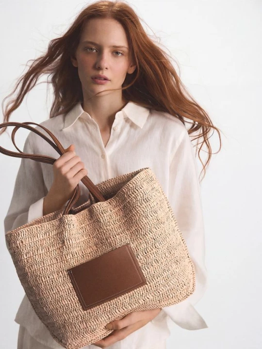 Obrázek produktu Reserved - Pletená handmade kabelka - hnědá