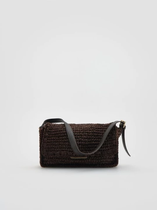 Obrázek produktu Reserved - Pletená handmade kabelka - tmavě hnědá