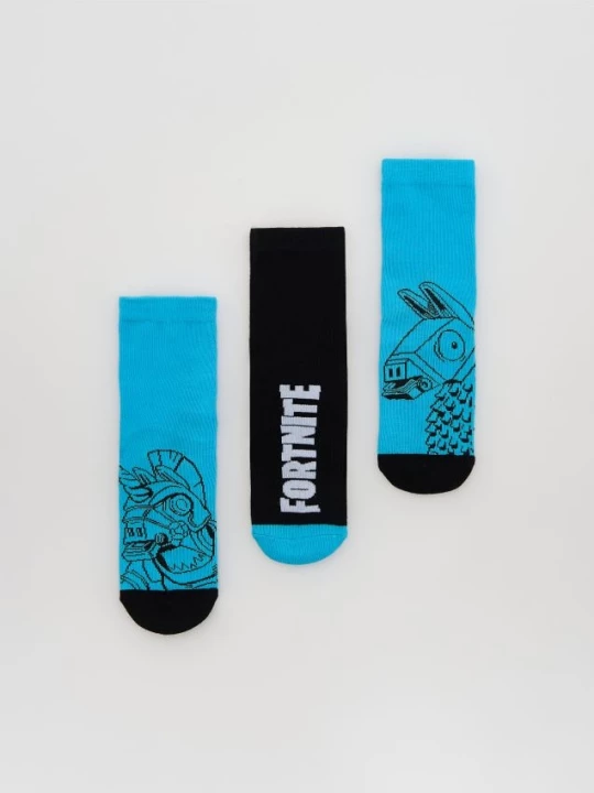 Obrázek produktu Reserved - Ponožky Fortnite 3 pack - světle modrá