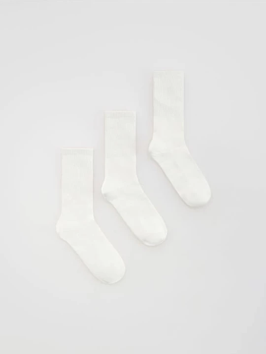 Obrázek produktu Reserved - Ponožky s bavlnou 3 pack - krémová