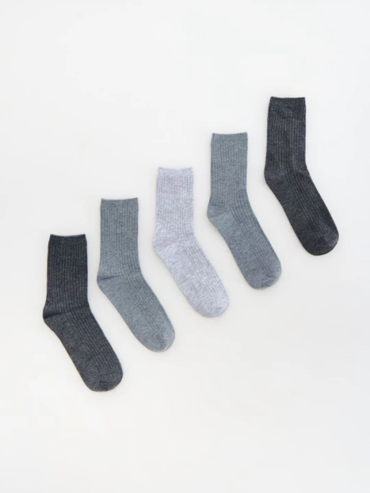 Obrázek produktu Reserved - Ponožky s vlnou 5 pack - tmavě šedá