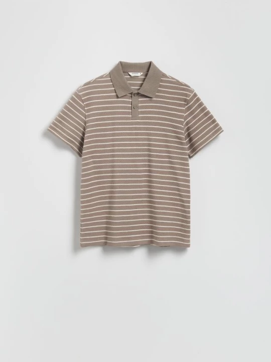 Obrázek produktu Reserved - Pruhované polo tričko comfort - béžová