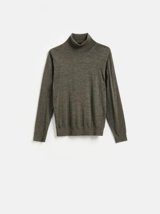 Obrázek produktu Reserved - Rolák z merino vlny - hnědozelená