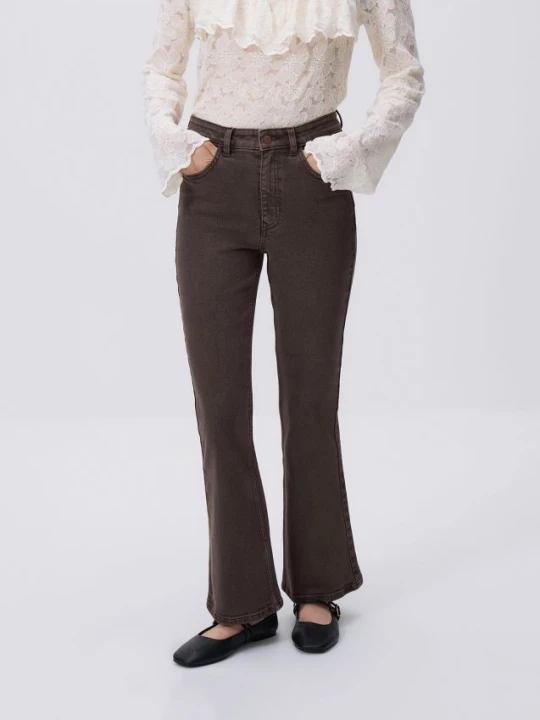 Obrázek produktu Reserved - Rozšířené džíny se zkrácenou nohavicí - dark grey jeans
