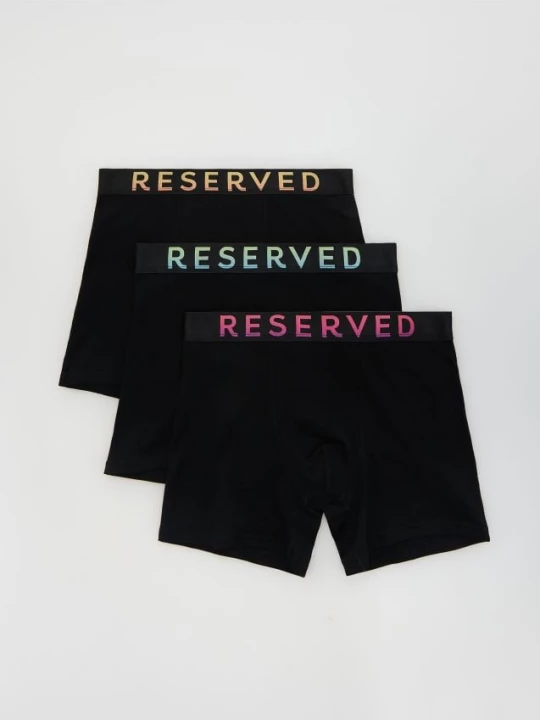 Obrázek produktu Reserved - Sada 3 boxerek long - černý