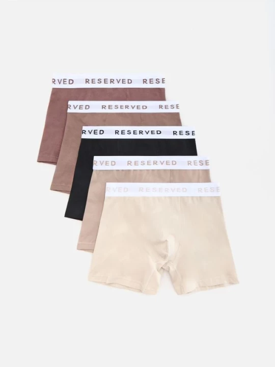 Obrázek produktu Reserved - Sada 5 boxerek long - hnědá