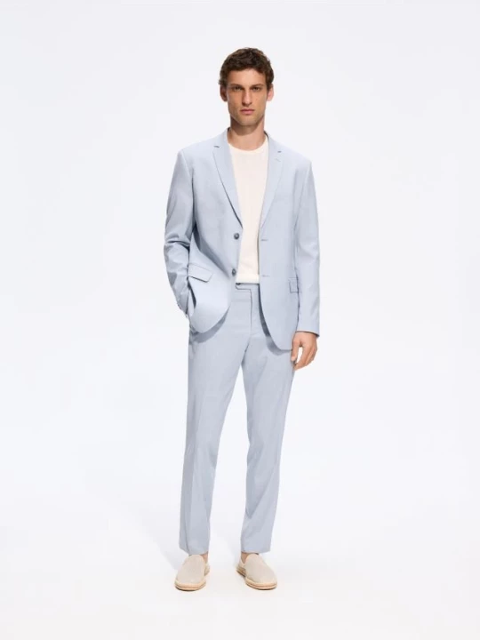 Obrázek produktu Reserved - Sako slim fit s viskózou - bleděmodrá