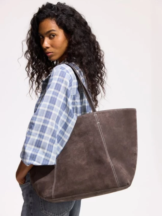 Obrázek produktu Reserved - Semišová kabelka shopper - tmavě šedá