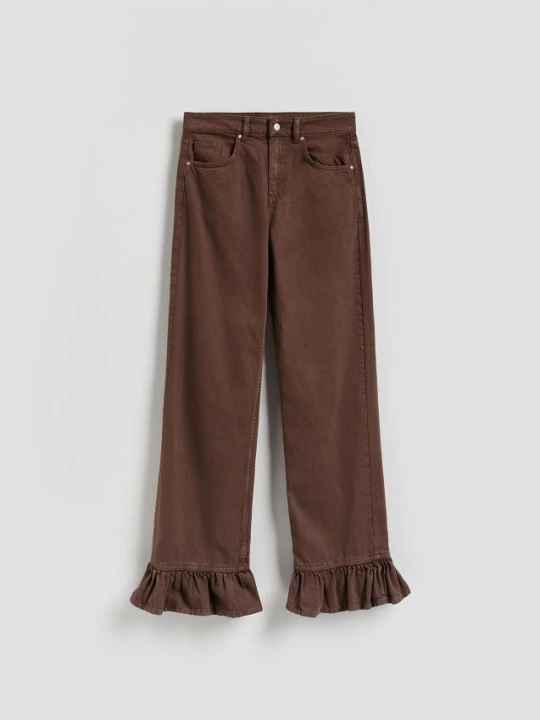 Obrázek produktu Reserved - Široké džíny s volánky - dark grey jeans
