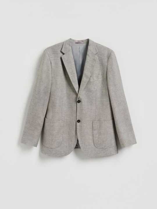 Obrázek produktu Reserved - Slim fit sako s příměsí lnu - tmavě šedá