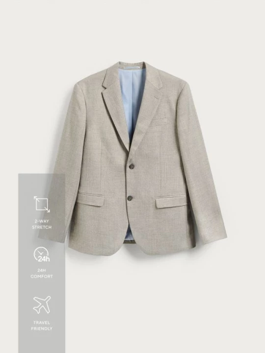 Obrázek produktu Reserved - Slim fit sako s příměsí viskózy - středně šedá
