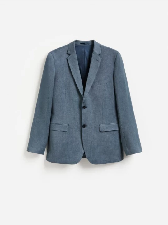 Obrázek produktu Reserved - Slim fit sako s viskózou - ocelově modrá