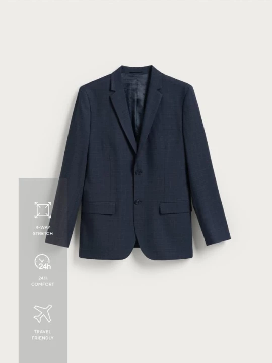 Obrázek produktu Reserved - Slim fit sako v mikro kostičce - tmavomodrá