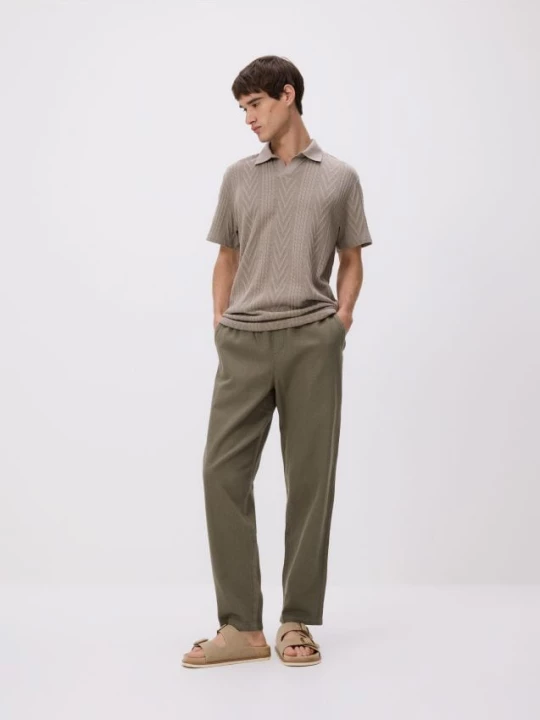 Obrázek produktu Reserved - Strukturální polo comfort fit - béžová
