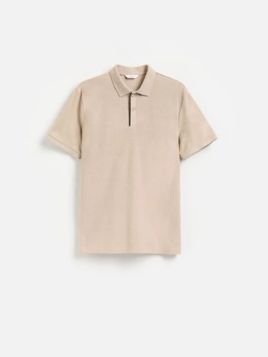 Obrázek produktu Reserved - Strukturované polo regular fit - béžová