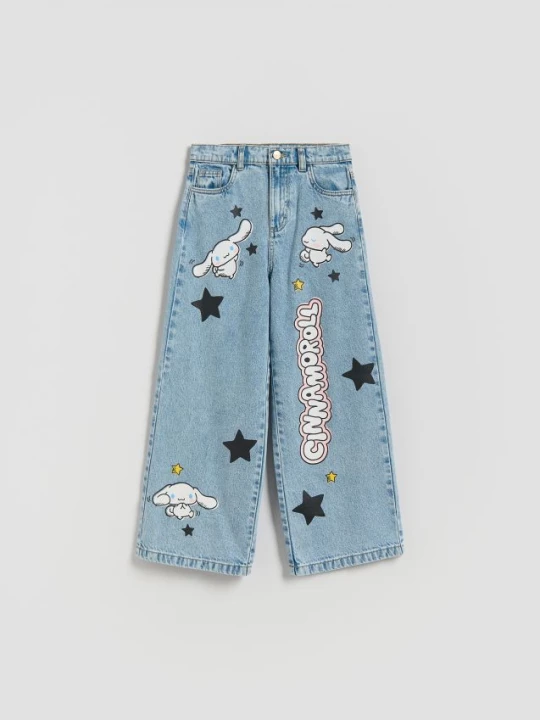 Obrázek produktu Reserved - Super wide leg džíny Cinnamoroll - modrá