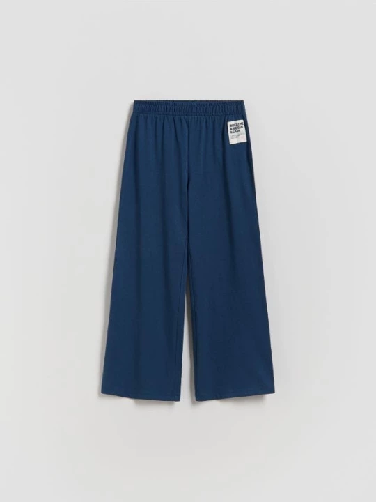 Obrázek produktu Reserved - Tepláky wide leg - tmavomodrá