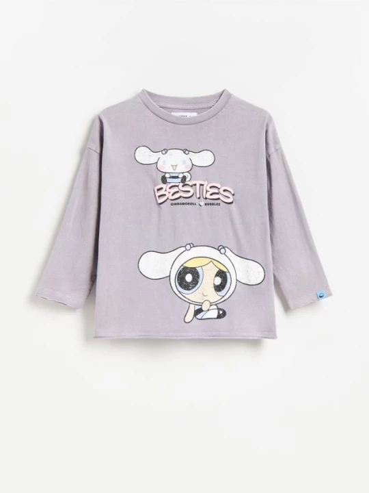 Obrázek produktu Reserved - Tričko Hello Kitty and Friends x The Powerpuff Girls - levandulová