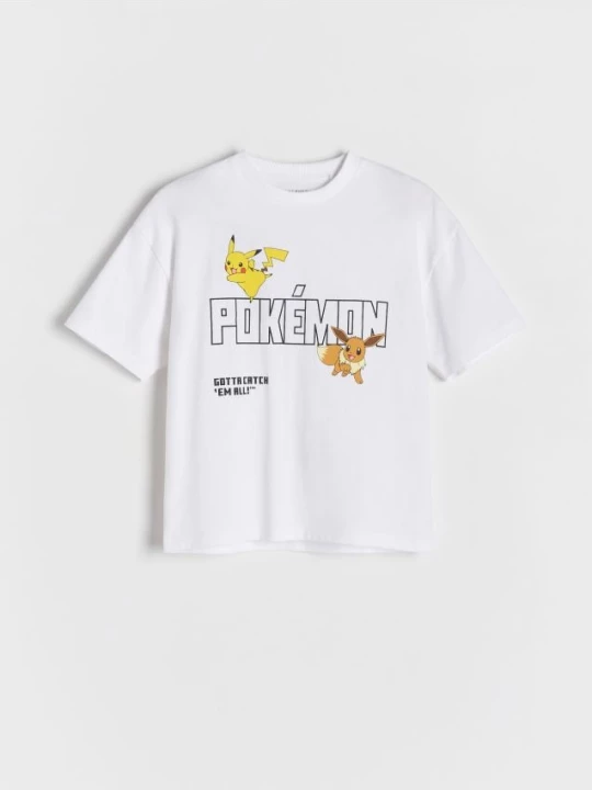Obrázek produktu Reserved - Tričko s potiskem Pokémon - krémová