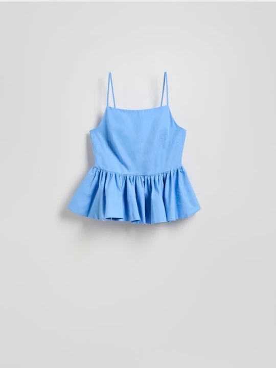 Obrázek produktu Reserved - Tričko s volánkem peplum - modrá