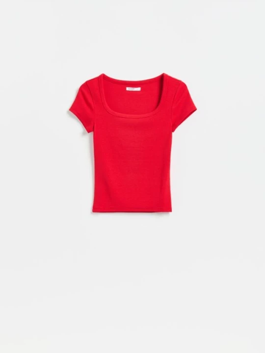 Obrázek produktu Reserved - Tričko slim fit s modalem - červená